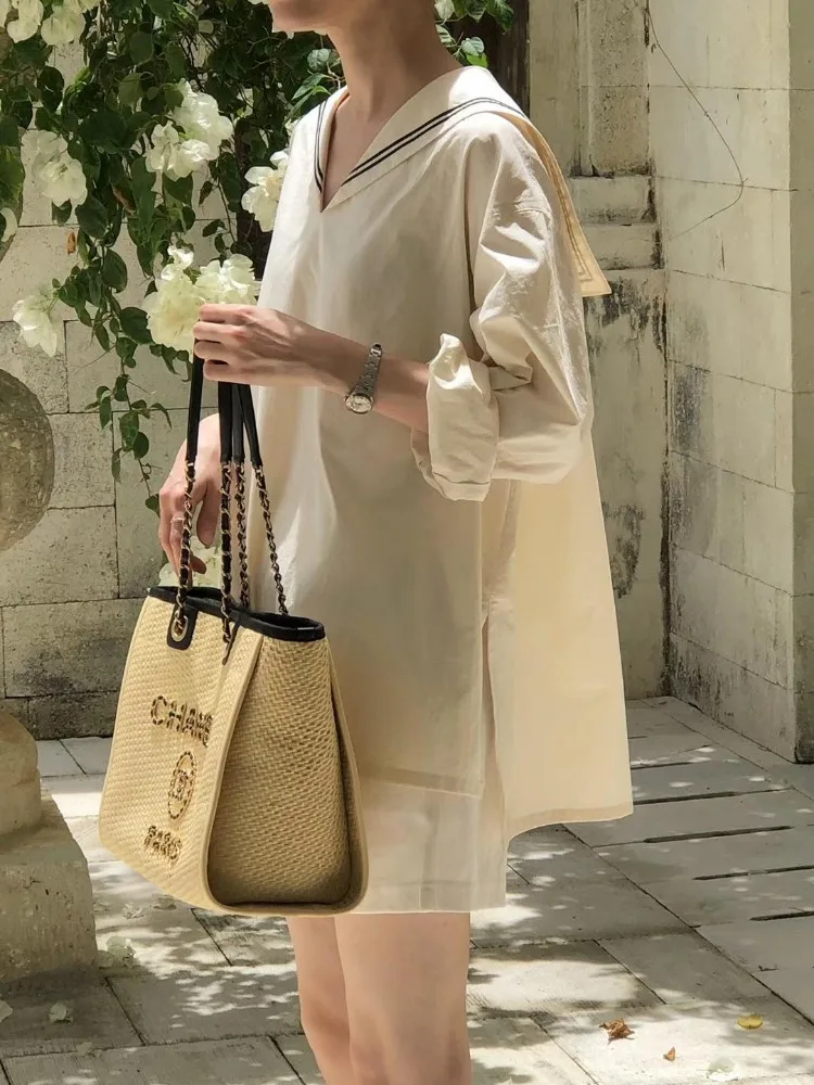 Dongdaemun – haut amincissant polyvalent pour femmes, coupe ample, col naval irt, pour les déplacements, Version coréenne, Long Sve, printemps 2024