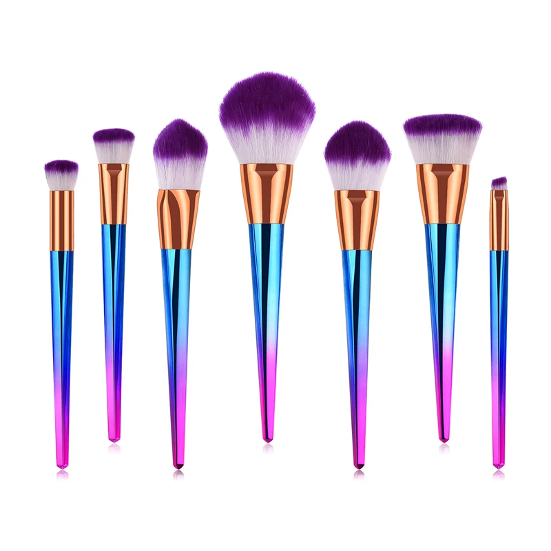 7 pcs/set/ Fashion and delicate super Soft flexible easy to color gradient-handle cosmetic brush