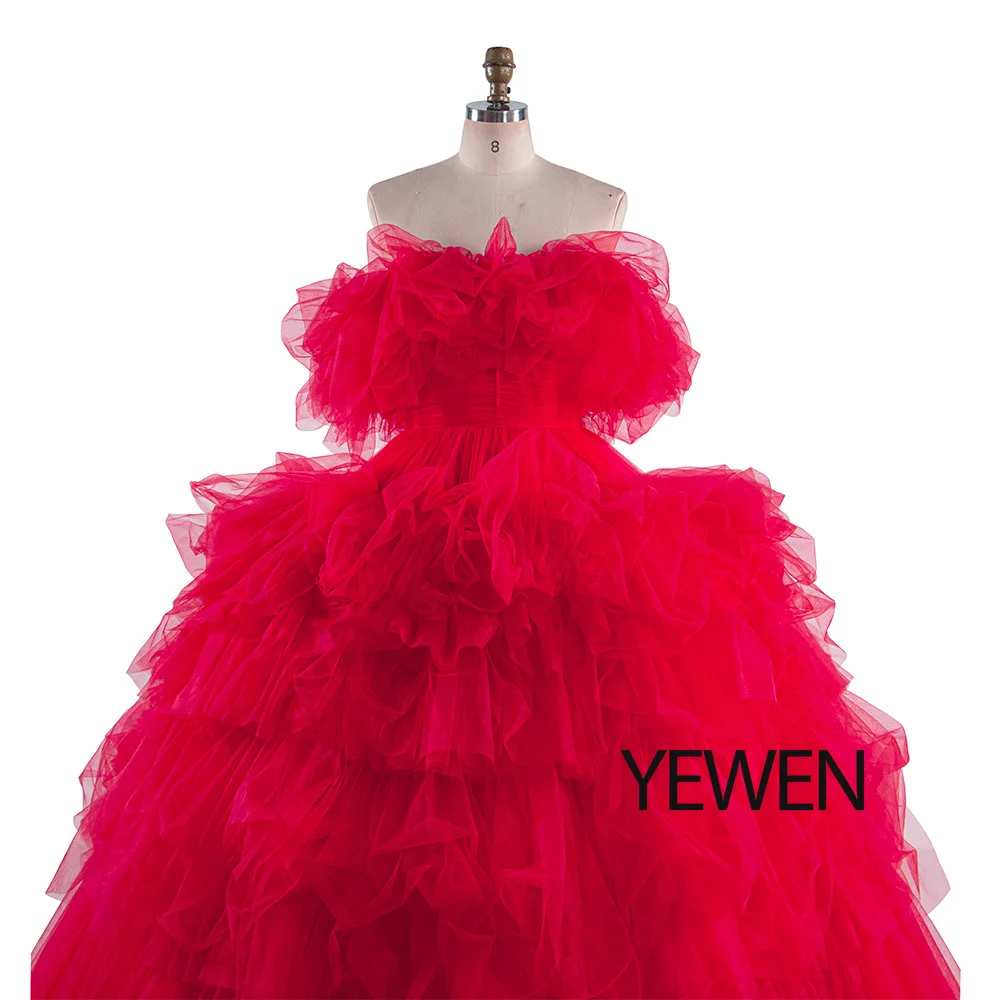 A Line Tulle Bridesmaid Dresses for Photoshoot Fluffy Ruffles Colored Wedding Dresses and Evening Elegant Party Dresses Gala