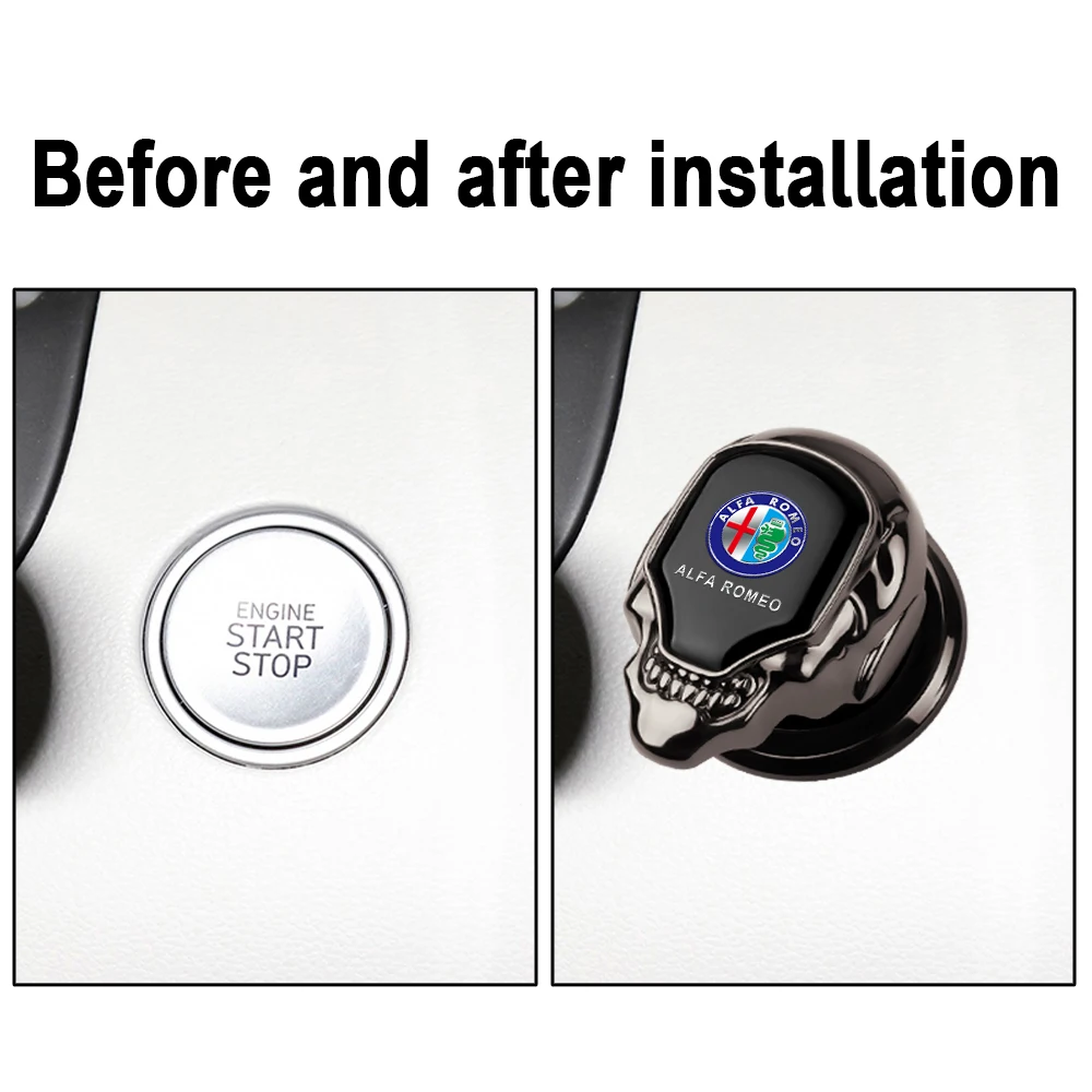 1pc Engine Start Stop Switch Button Cover Sticker For Alfa Romeo Giulietta GT 159 147 156 Mito Stelvio Volante Car Accessories