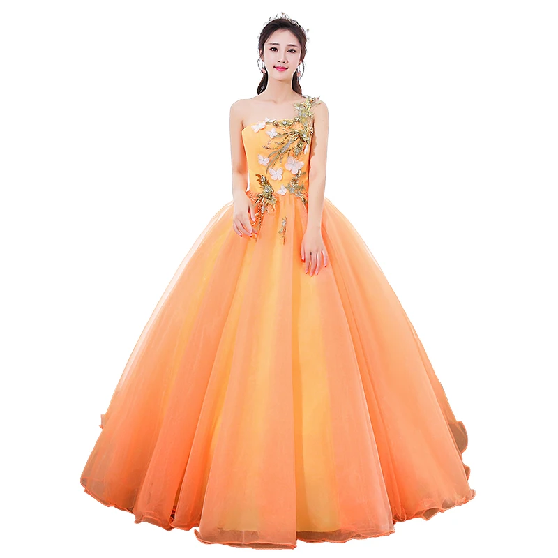 Ruthshen Elegante Vestidos De 15 Anos 2020 Nieuwe Collectie Een Schouder Royal Blauw/Oranje Quinceanera Jurken Party Prom Jassen