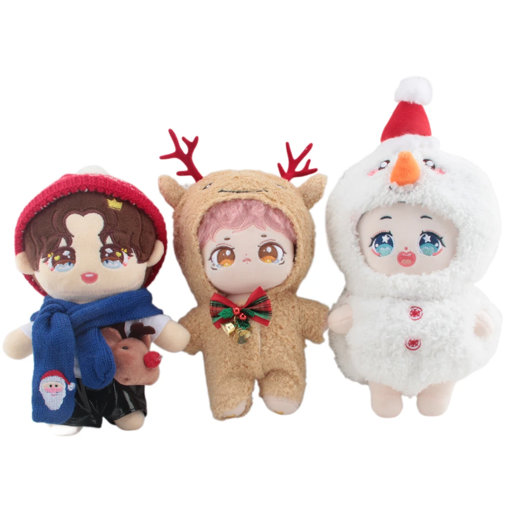 Doll Clothes for 20cm Xmas Idol Dolls Accessories Plush Doll's Clothing Sweater Stuffed Toy Dolls Outfit for Korea Kpop EXO Doll