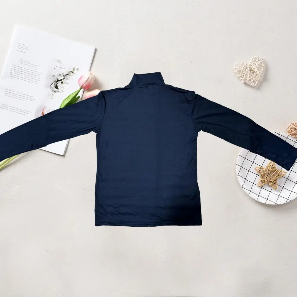 Long Sleeve Turtleneck Men Pullover Solid Color Stretchy Knitted Shirt Autumn Winter Turtleneck Autumn Pullover Knitted Shirt