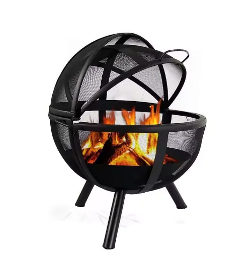 Ball Shaped Outdoor Garden Patio Backyard Bowl Flaming Steel Sphere Portable Smokeless Brazier Wood Burning Fire Pit