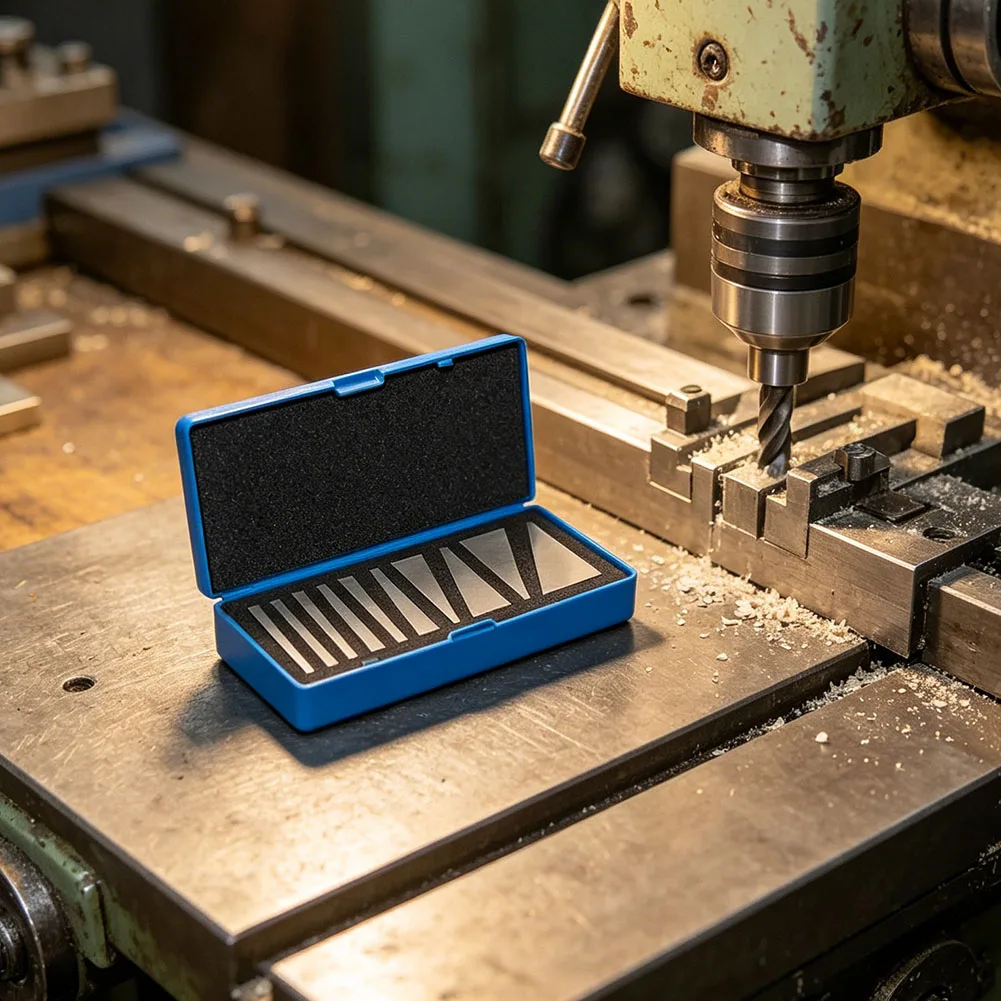 10PCS Angle Block Set, 1-30 Degree Angle Gauge Block Set Angle Inspection Block Precision-Machine Tool Slope Gauge Block