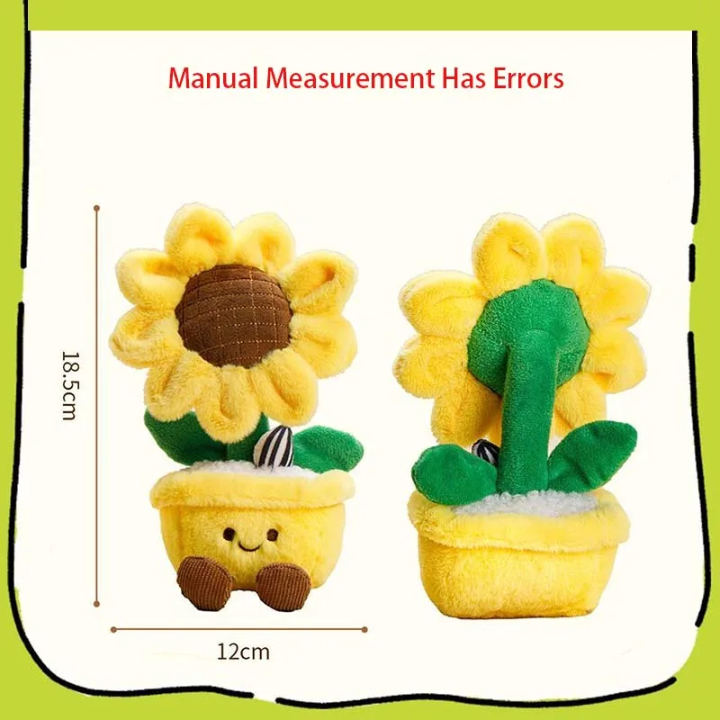 Cute Potted Sunflower Plush Toy Kawaii Smiling Flower Pot Stuffed Doll Squishy Plant Plushie Home Desktop Decor Graduation Gift