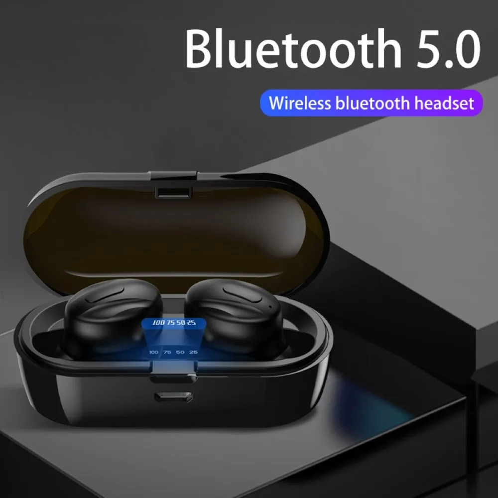 Shoumi-auriculares inalámbricos V5.0 compatibles con Bluetooth, cascos TWS para TV, resistentes al agua, con micrófono y adaptador USB