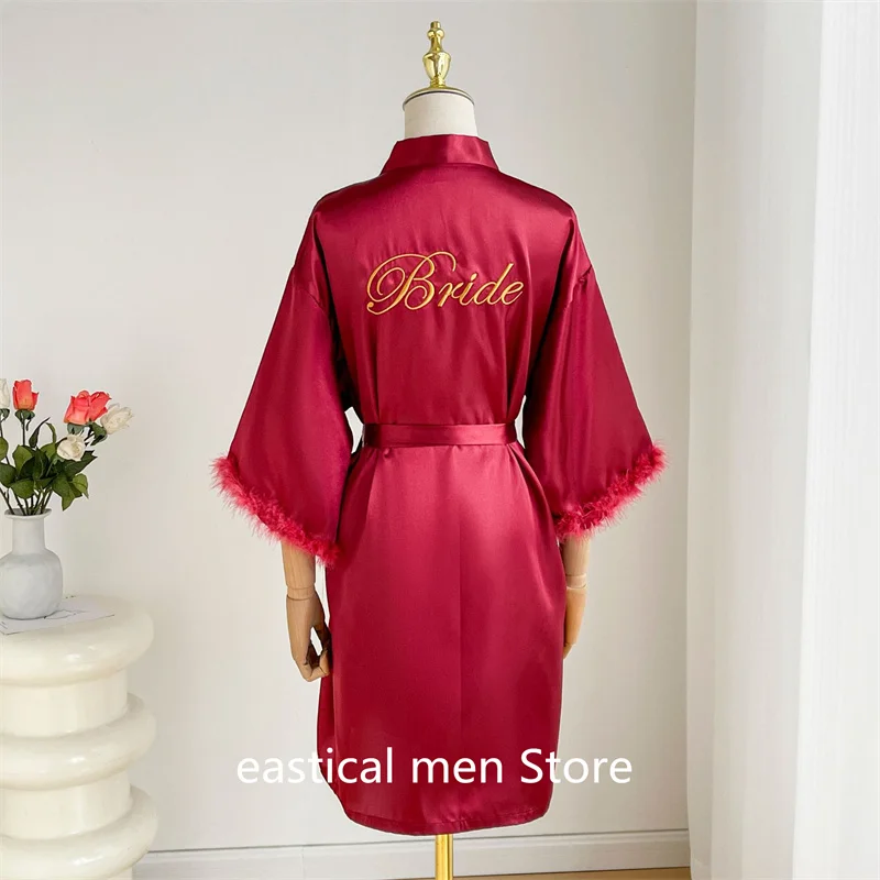 2021 New Sexy Print Women Satin Sleepwear Chinese Bridesmaid Kimono Bathrobe Gowns Casual Home Dress Loose Nightgown Robes