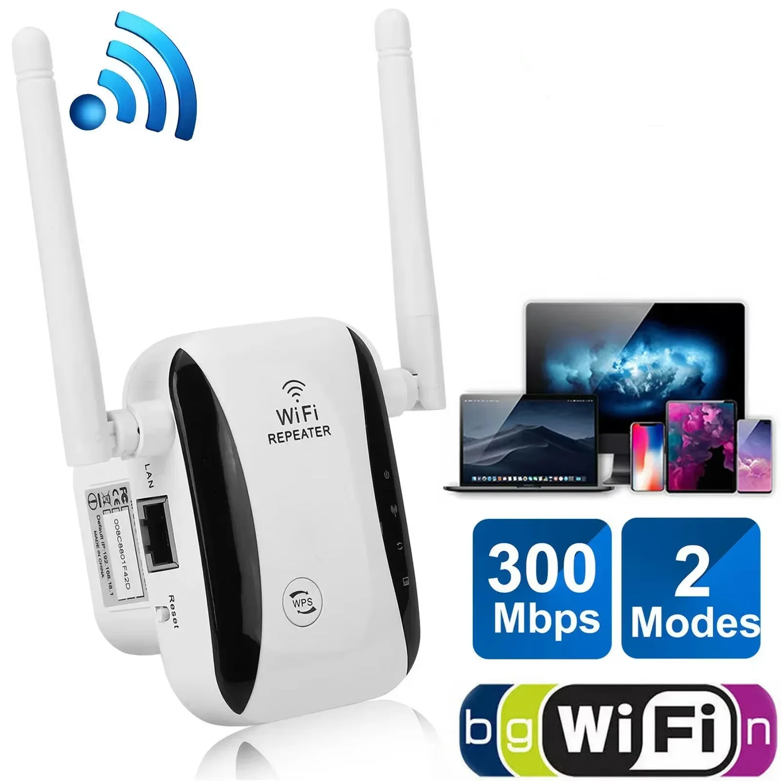 

Wireless WiFi Repeater 300Mbps External Antenna Single Frequency WIFI Network Expander Router for Home Range Signal Extension