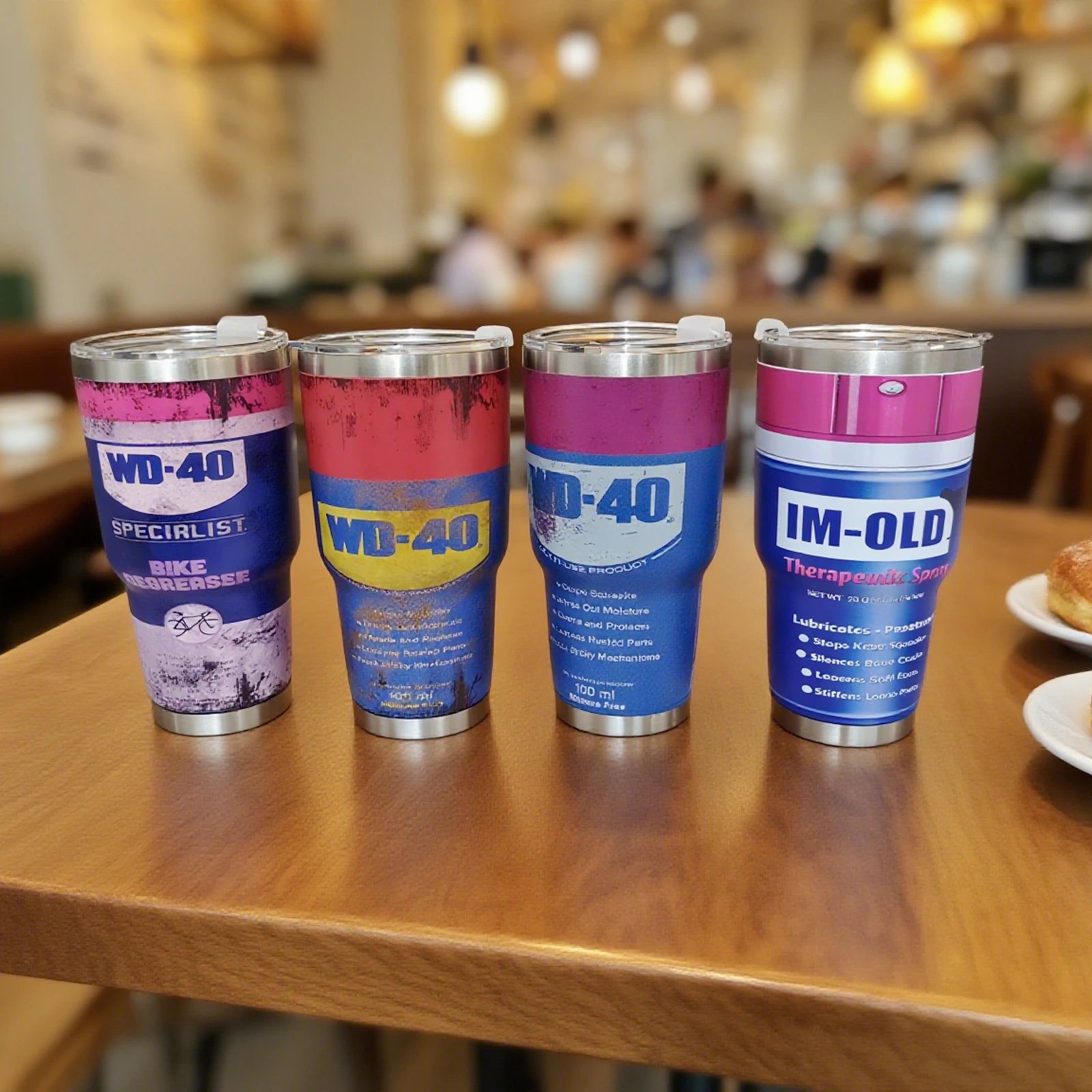 Gobelet de 30oz WD-40, gobelet de conception dégraissant pour vélo spécialiste, tasse de voyage isolée sous vide en acier inoxydable