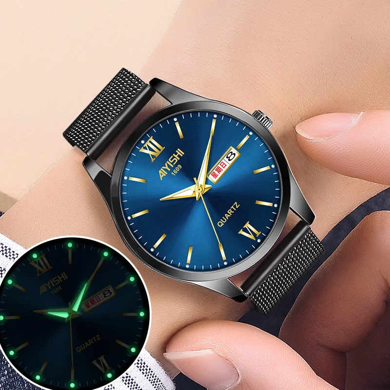 Top นาฬิกาชายแบรนด์เนม Luxury Relogio Masculino ใหม่สแตนเลสกันน้ำกีฬากันน้ำ Classic ผู้ชายออกแบบนาฬิกาควอตซ์