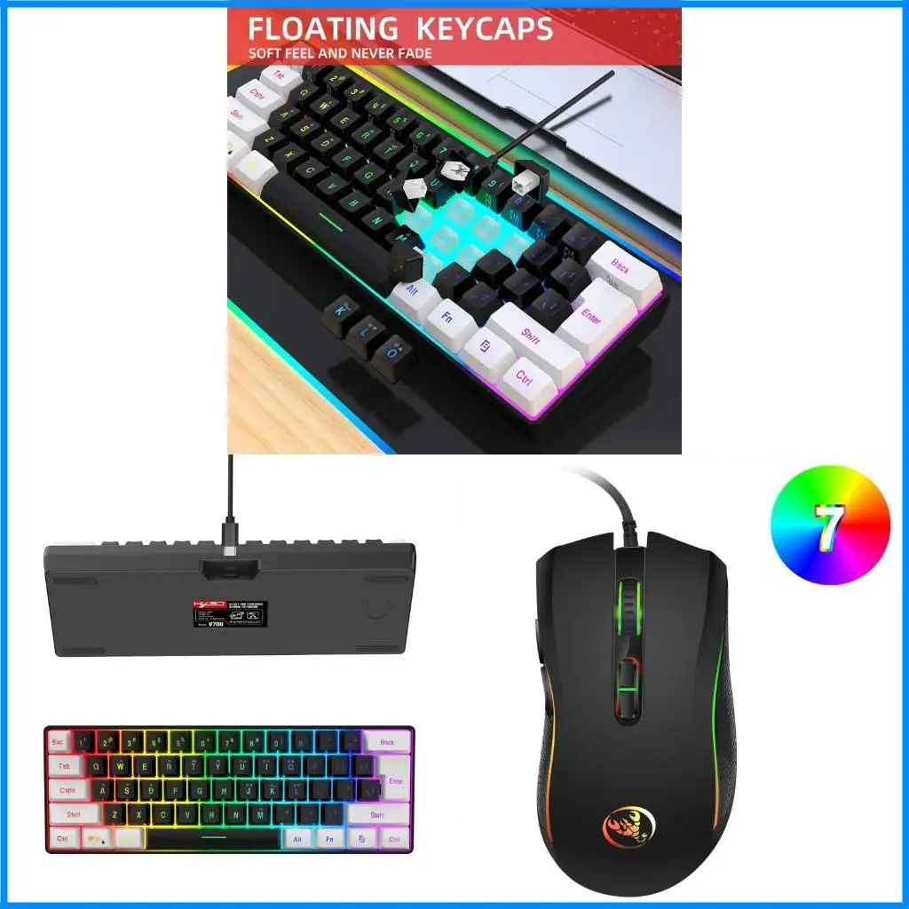 

Игровая клавиатура и мышь устанавливают 61Keys USB RGB LED LED Gaming Set для ПК