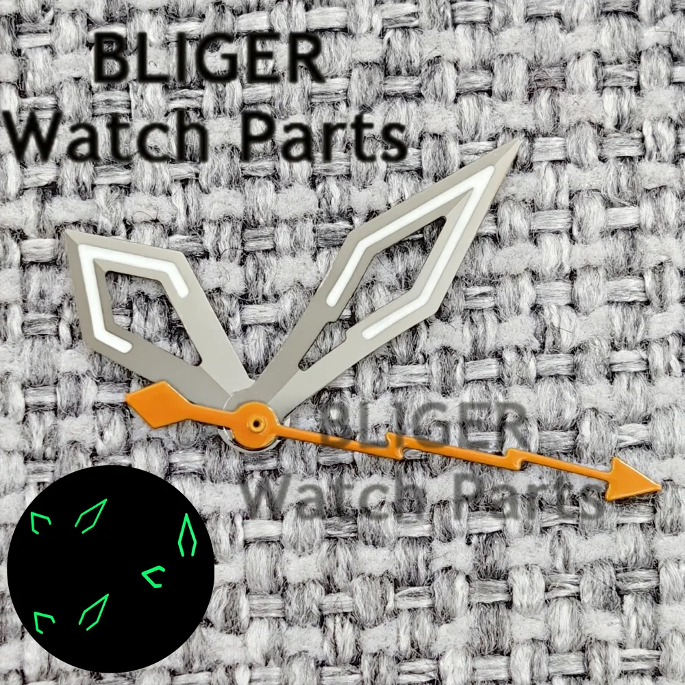 NH35 Skeketon Burtterfly Watch Pointer C3 Lume Черный Красный Оранжевый Серебристые Стрелки подходят для NH35/PT5000 Высококачественные аксессуары для часов