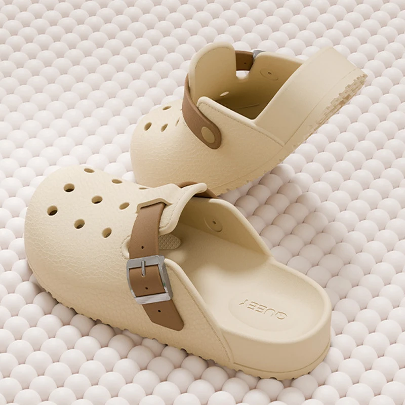Comwarm повседневная женская обувь с дырочками, удобные сабо на платформе из ЭВА, тапочки, уличные модные женские сандалии с регулируемой пряжкой