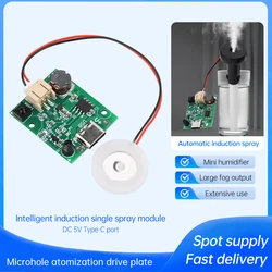 DC5V Type-C Mini Humidifier Mist Driver Circuit Board Intelligent Human Body Sensing Fogger Atomization Diy Kits