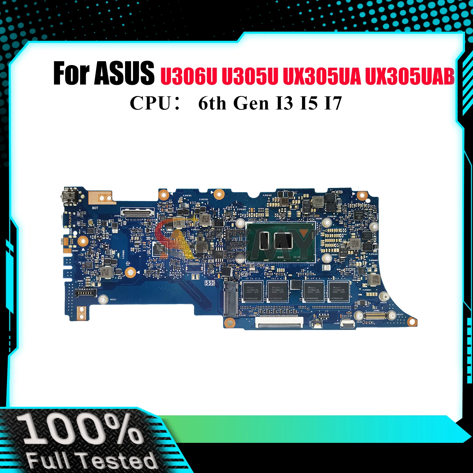 

UX305UAB Laptop Motherboard For ASUS ZenBook U306U UX305UA U305U UX305U UX305UAB Mainboard With I3 I5 I7 CPU 100% tests OK stk