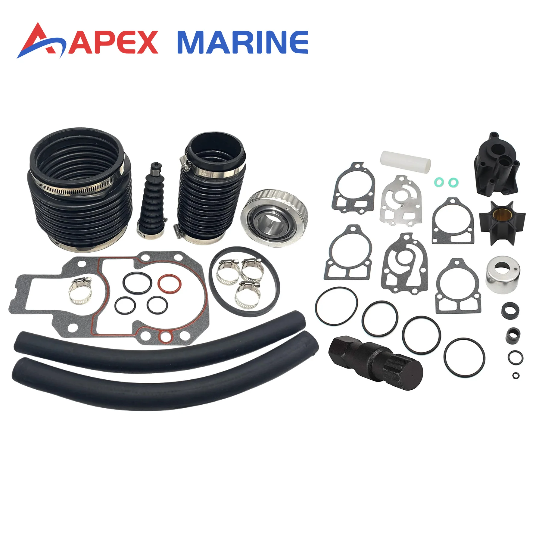 803097T1 Transom Bellows Kit W/ Impeller Repair Kit 96148Q8 & Hinge Pin Tool 78310 for Mercruiser Alpha 1 MR R Sterndrive Motor