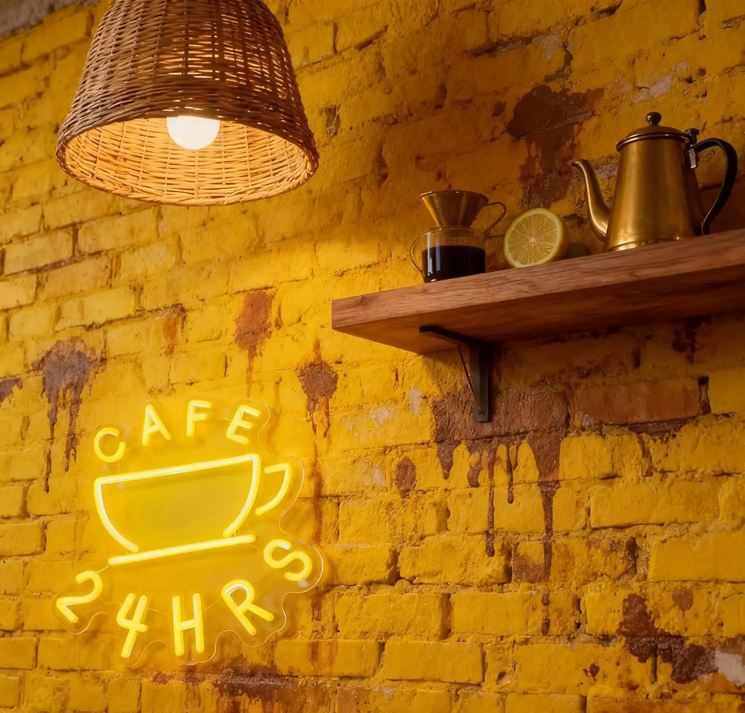 Cafe 24 HRS Neon Sign USB Dimmable LED Light for Restaurant Coffee Shop Business Store Open Sign Wall Decor Signboard Light - view 4