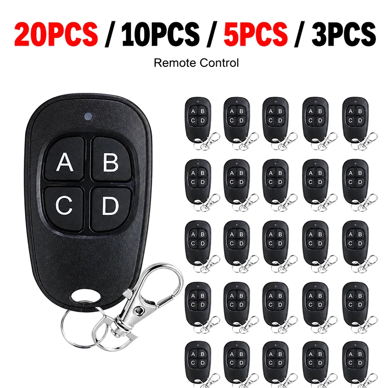 1/3/5/10/20PCS 433.92MHz 4CH Garage Door Remote Cloner, Universal Key Fob Duplicator Copies Any Code