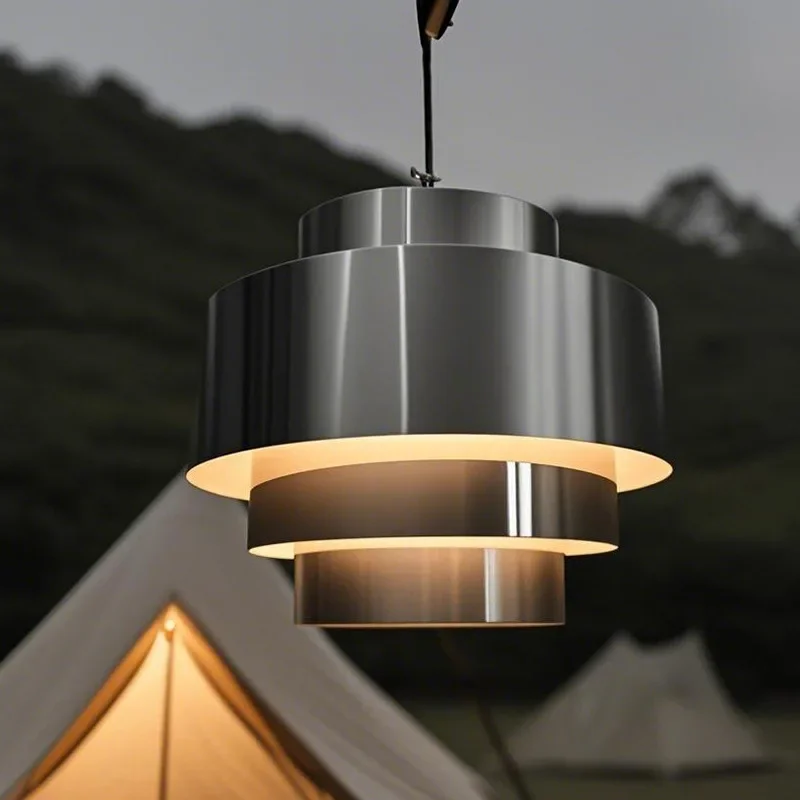 Pantalla de lámpara para Goal Zero, pantalla de arte posmoderno nórdico, luz colgante de acero inoxidable, pantalla de luz de Camping adecuada