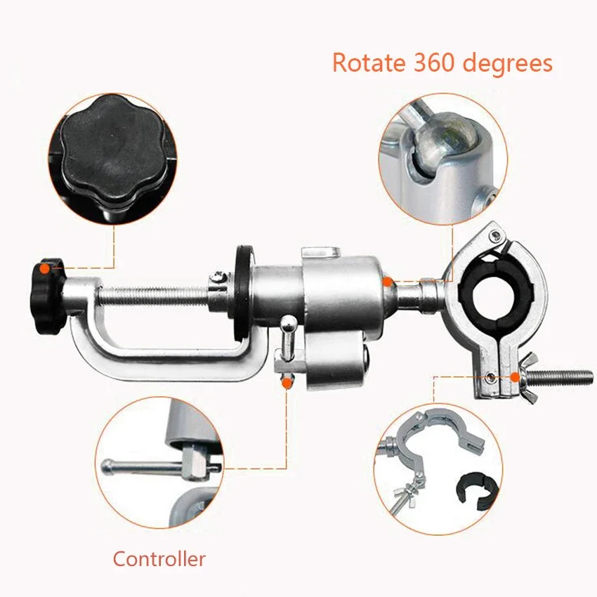 2 in 1 Mini Bench Vise Aluminum Alloy, 360 Degree Rotating Universal Table Clamp