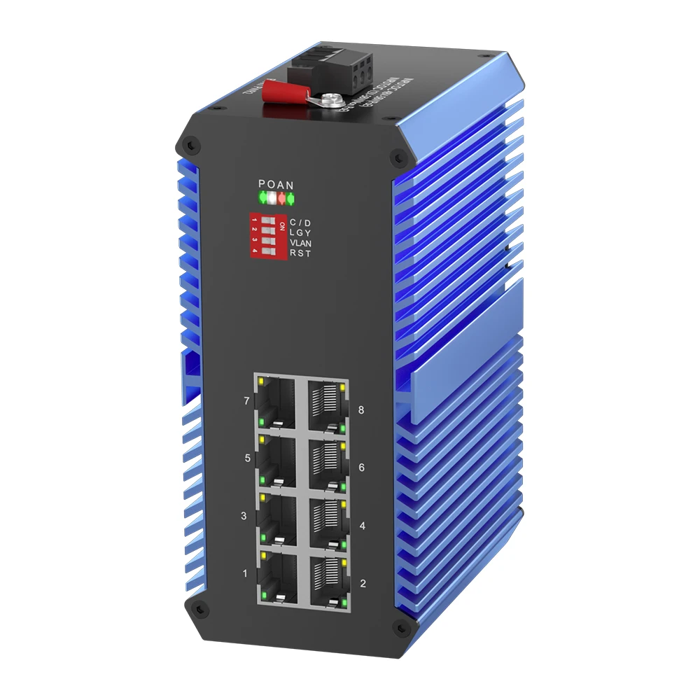 

Промышленный 8-портовый гигабитный неуправляемый Ethernet-коммутатор 10/100/1000 Мбит/с | Прочный алюминиевый корпус | DIN-рейка | от -40 до 75 ° C