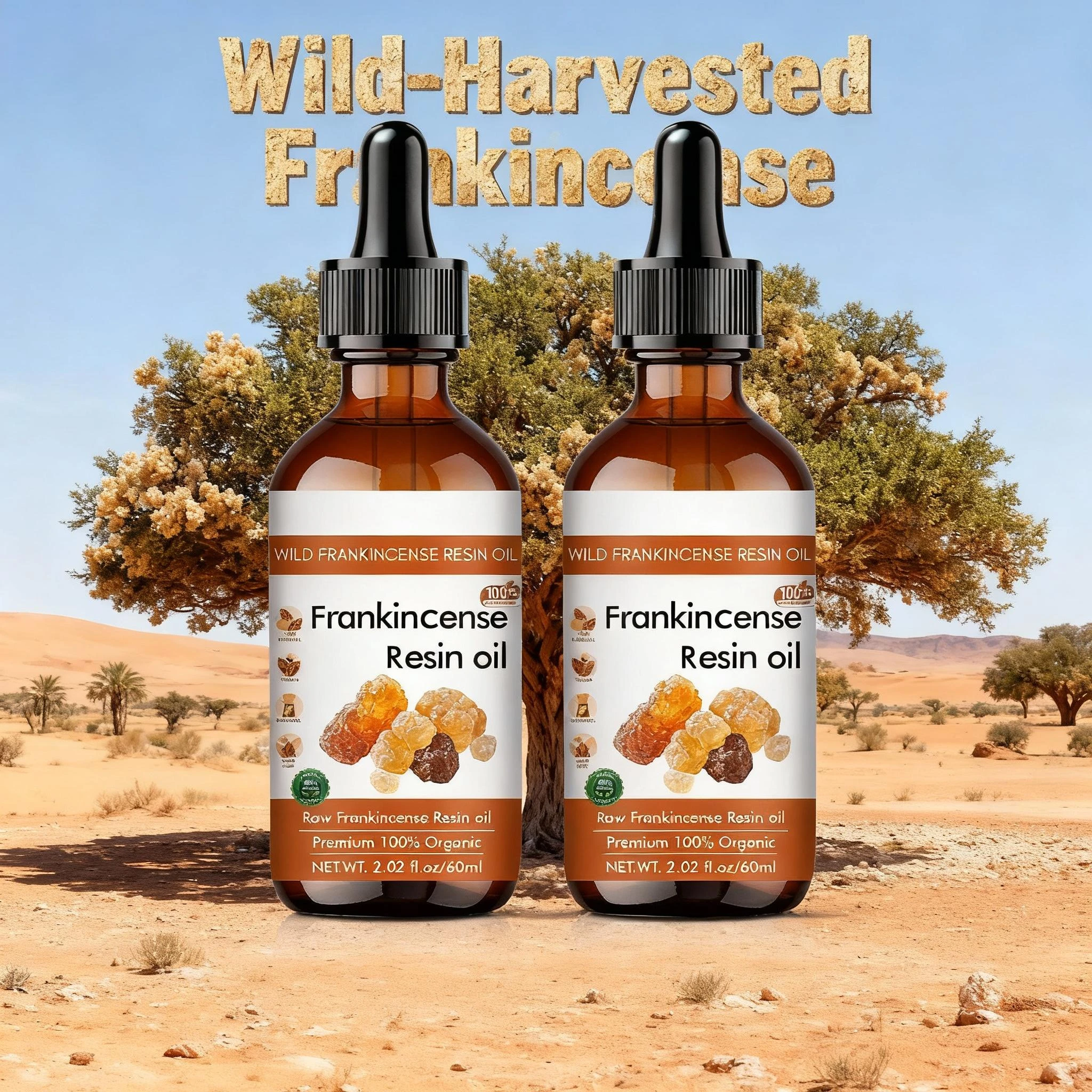 Frankincense Resin Oil 100 Pure Natural Organic Face Serum for Skin Hydration Nourishment 60ml Premium Essential Oil