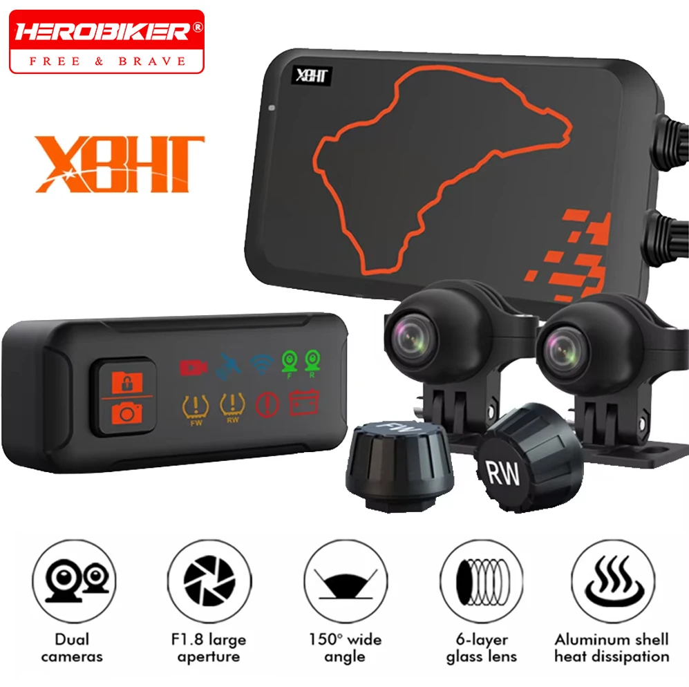 Dual 1080P Motorcycle Full Body Waterproof Moto Camera WiFi GPS Dash Cam Front Rear Driving Video Recorder