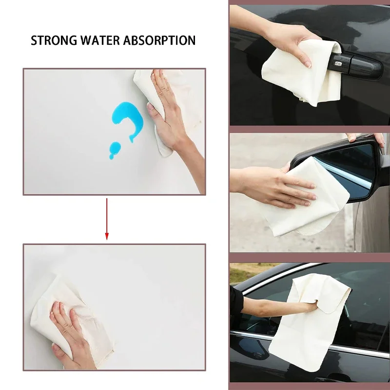 Car Cleaning Cloth Chamois Leather Car Wash Towel Super Absorbent Car Glass Clean Towel Quick Dry Towel Auto Clean Accessories