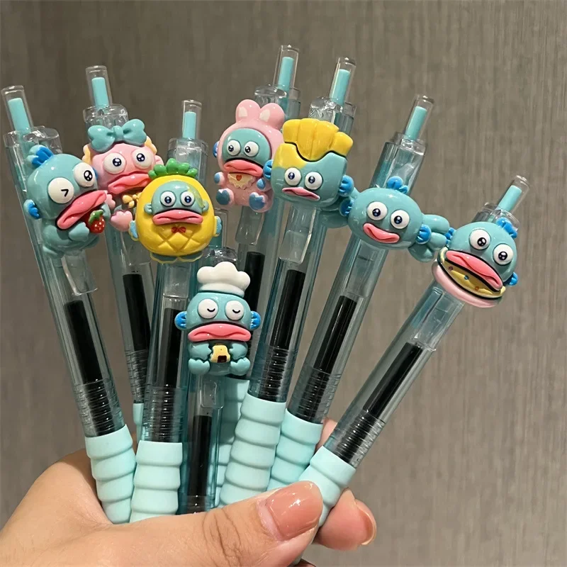 Random 3Pcs Sanrio Kawaii Hangyodo Cartoon Resin Gel Pen Cute Quick Drying 0.5mm Black Ink Press Gel Pen kids Stationery gift