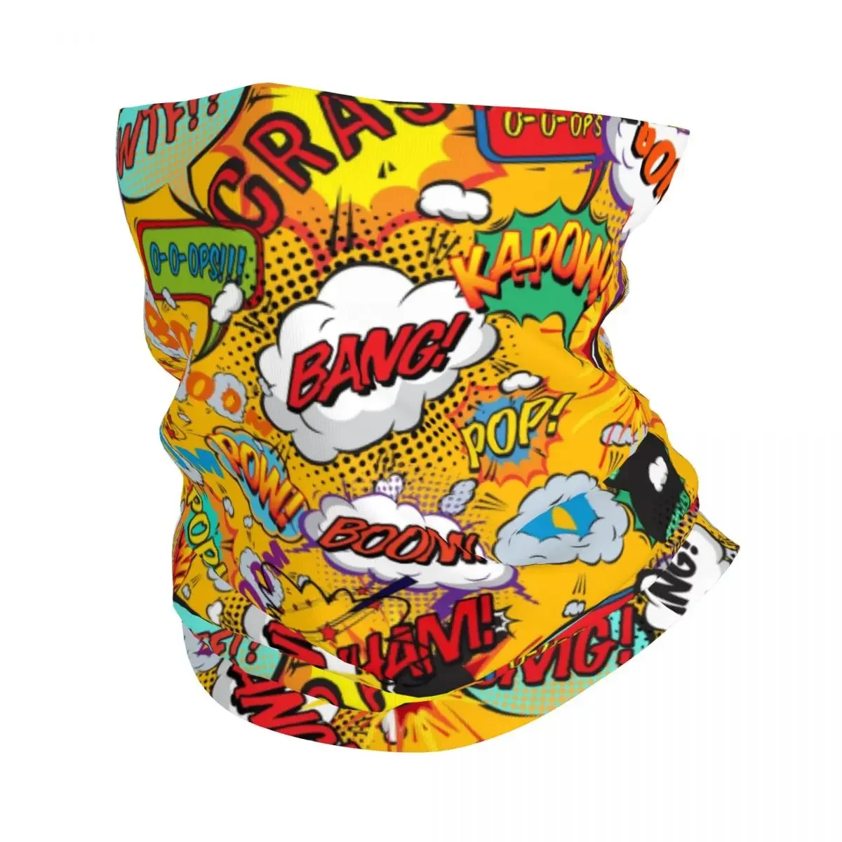 Comic Book Pop Art Shout Outs Fun Cartoon Bandana Neck Cover Printed Balaclavas Magic Scarf Cycling Hiking for Men  Adult Winter