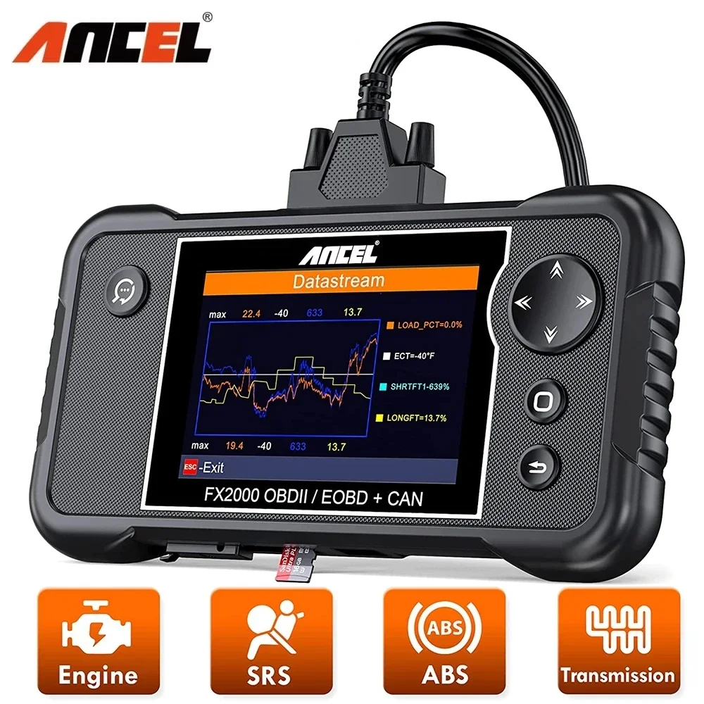 ANCEL FX2000 OBD2 Car Scanner Code Reader ABS SRS Airbag Transmission Engine System Diagnostic Automotive Tools Free Update