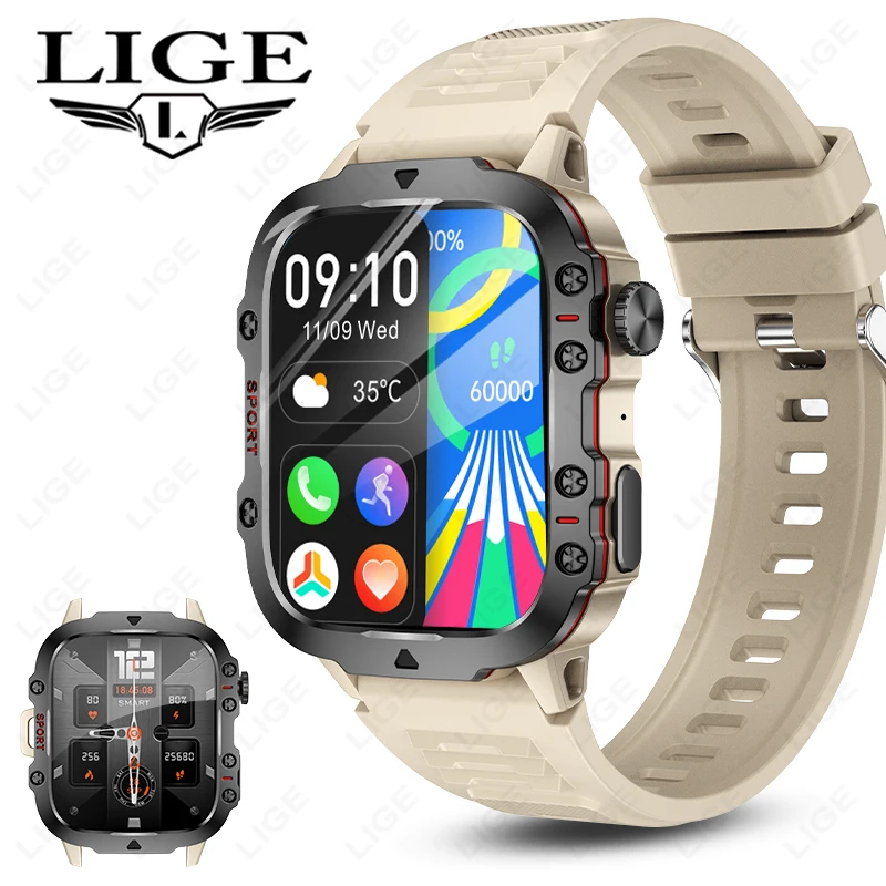 

LIGE SmartWatch Fitness Sports 24Hours Health Monitoring Blueteeth Call Voice Assistant Waterproof For Android IOS Smart Watch
