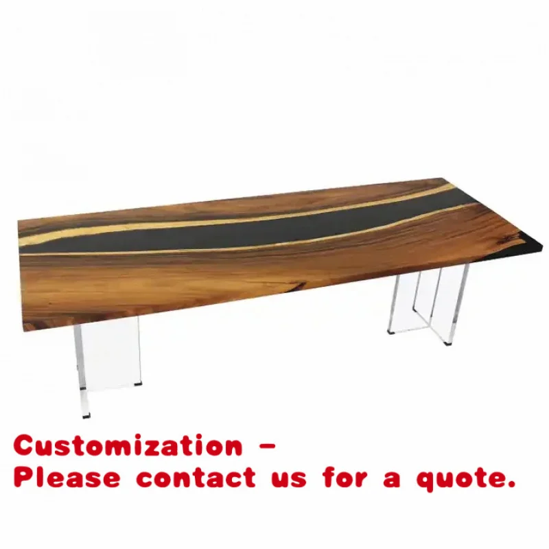 

custom.Solid Wood River Epoxy Dinnning Tables Good Performance Home Commercial Epoxy Resin Wood Table Top