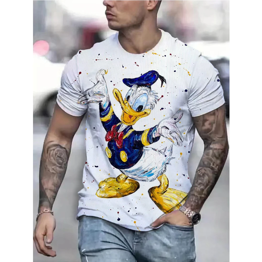 Donald Duck T-shirt Disney men women Short Sleeve casual style 3D print t shirt Summer Streetwear Tee Tops Cartoon