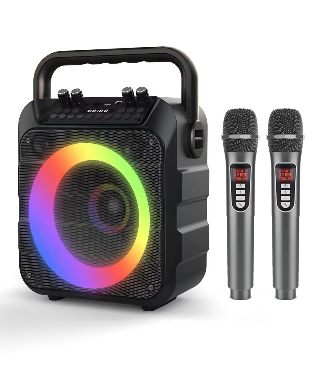 AMZ Top Sale Portable Karaoke Machine With Bt Microphone Wireless 20w RMS Speaker Set With Microphone and Blet NS8