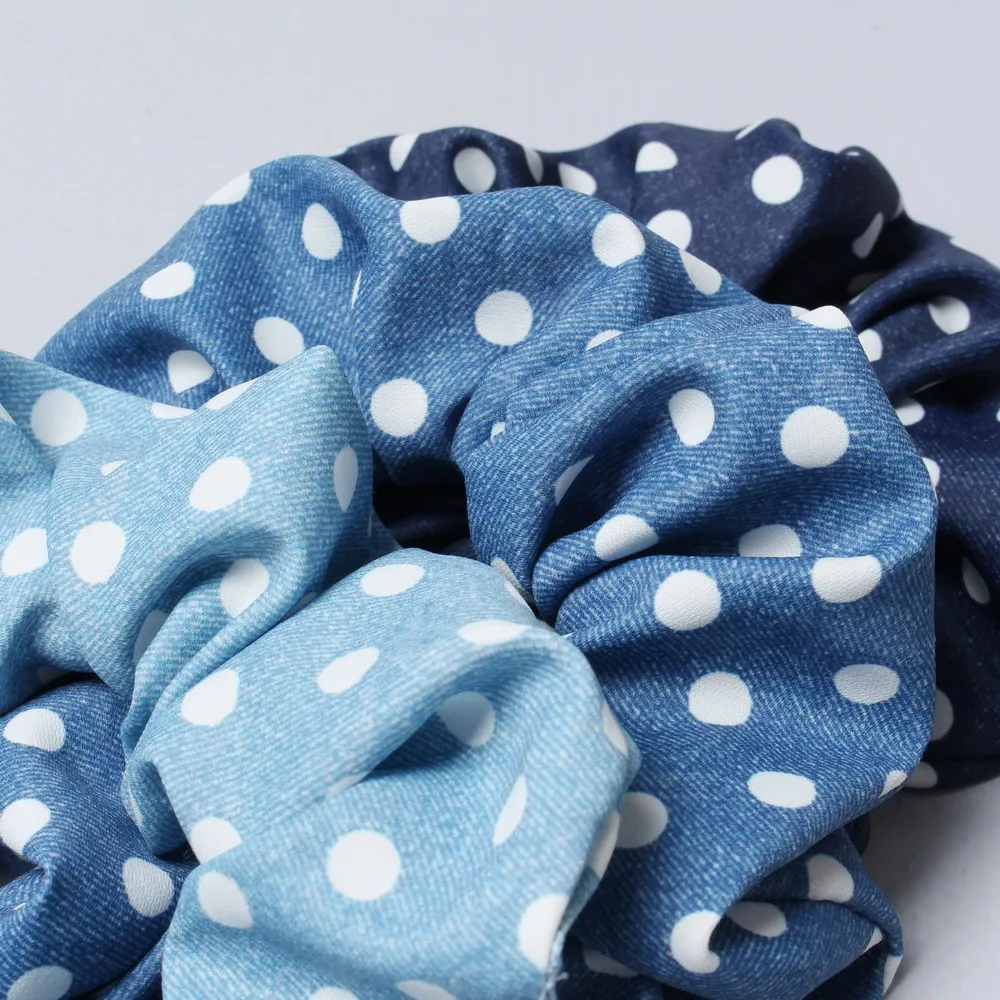 3 Stück Denim-Haargummis für Mädchen und Frauen, Paisley-elastische Haarbänder, Haargummi, Pferdeschwanz-Halter, Haar-Gummibänder, Denim-Haar-Accessoires – Detail 9