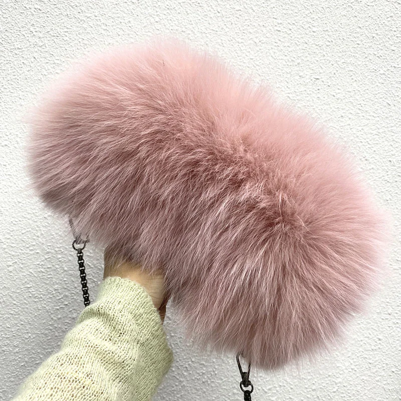 100% Natural Fox Fur Bags For Women Luxury Designer Hand Bags Shoulder Bag Women\'s Bag 2022 Trend Party Crossbody Fur Bags