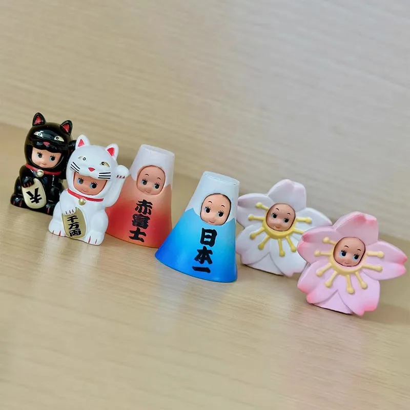 Japan Kewpie Cross-dressing Doll Blind Box Toys Lucky Cat Fuji Mountain Cherry Blossom Collection Ornaments Kids Gifts
