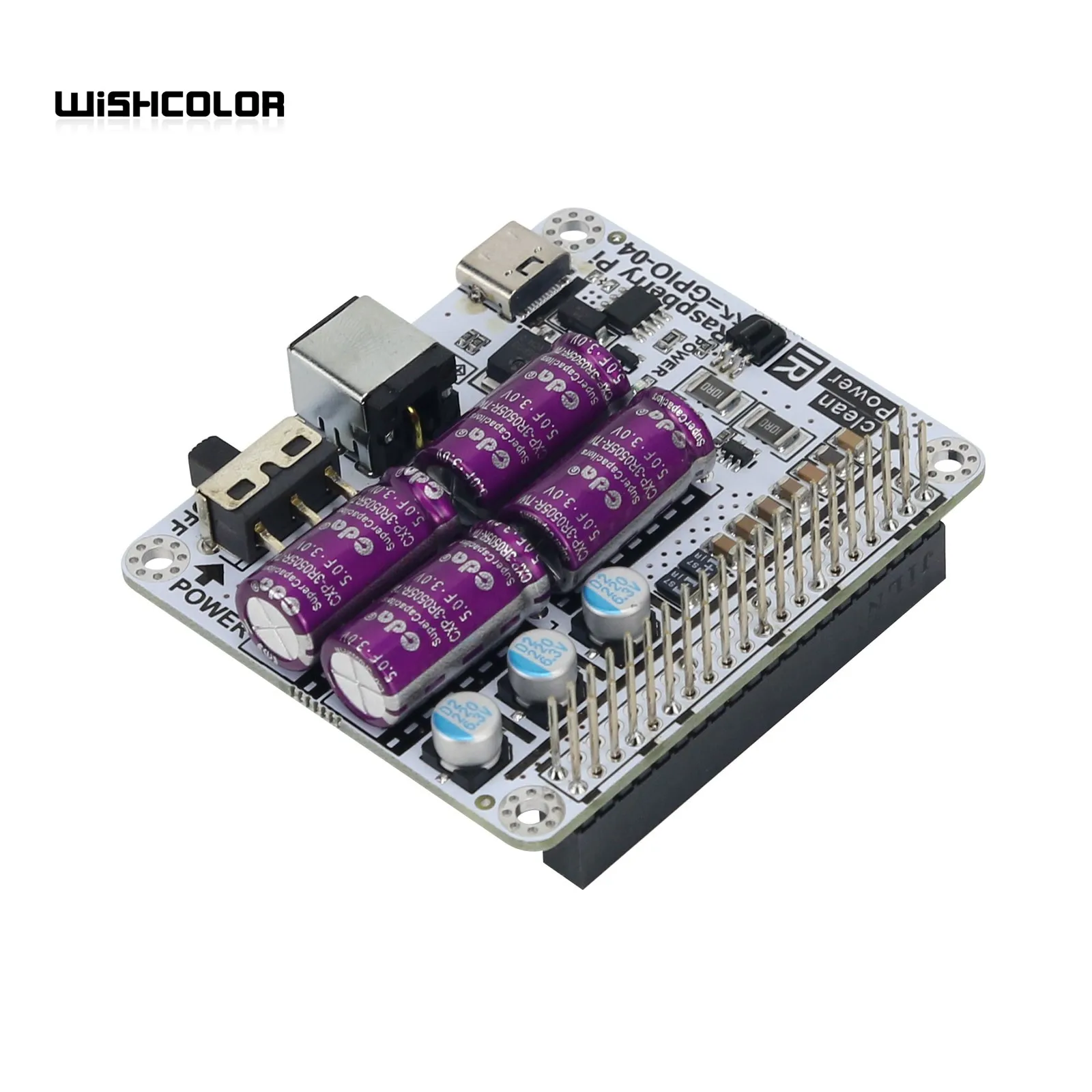 Wishcolor Power Filter Module Super Capacitor Filter Board + Type-C Cable With Switch Perfect For Raspberry Pi