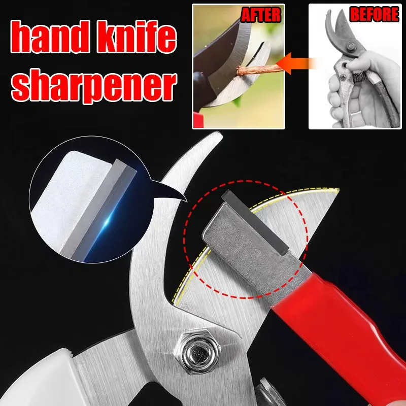 Mini affûteur de couteaux et de cisaillement portables en métal avec couvercle, acier au tungstène, céramique diamant pour cuisine et jardin, toutes lames