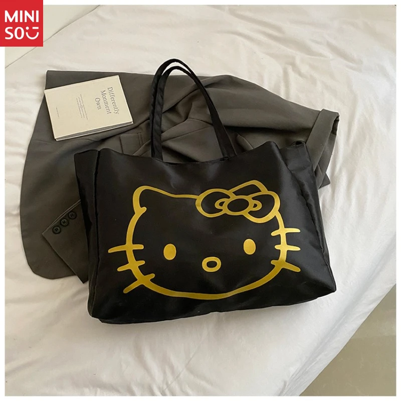 Miniso Large Hello Kitty Tote Bag for Women, Lightweight Shoulder Bag, Student Commuter Shopper