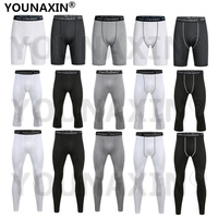 Men Base Layer Running Tight Shorts Sport 3/4 Cropped Pant Leggings Gym Basketball Fitness Exercise Cycling Trousers Long Johns