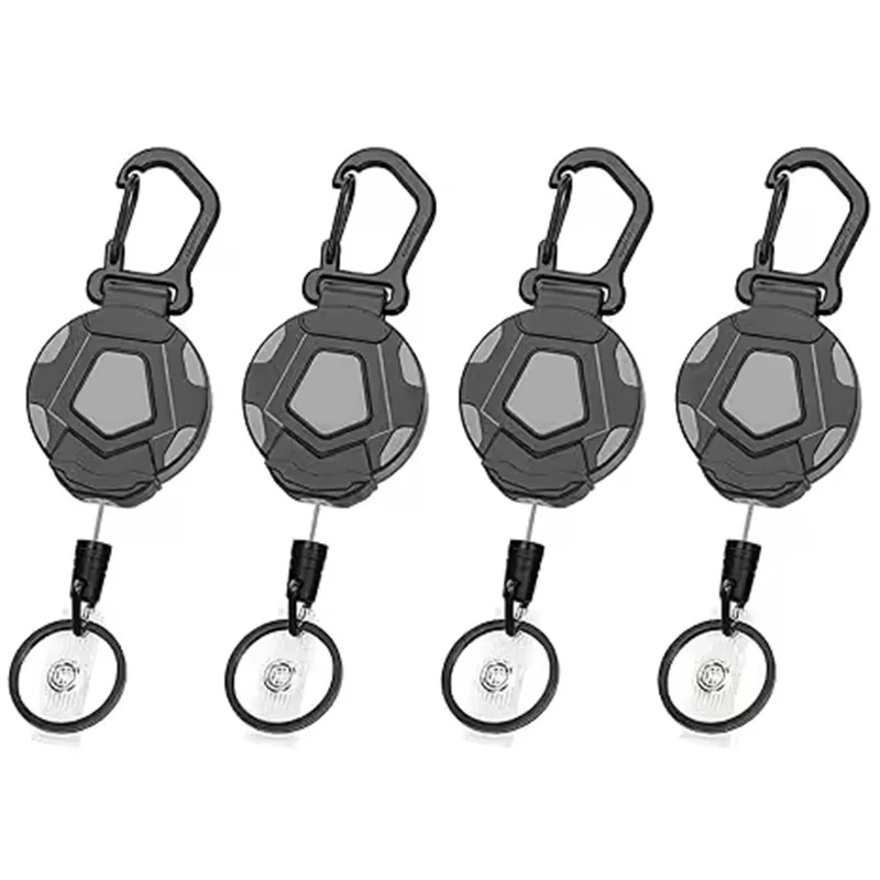 Retractable Cord Keychain Universal Anti Theft Design Telescopic Key Chain Ring Outdoor Keyring Holder For Tactical Badge Holder