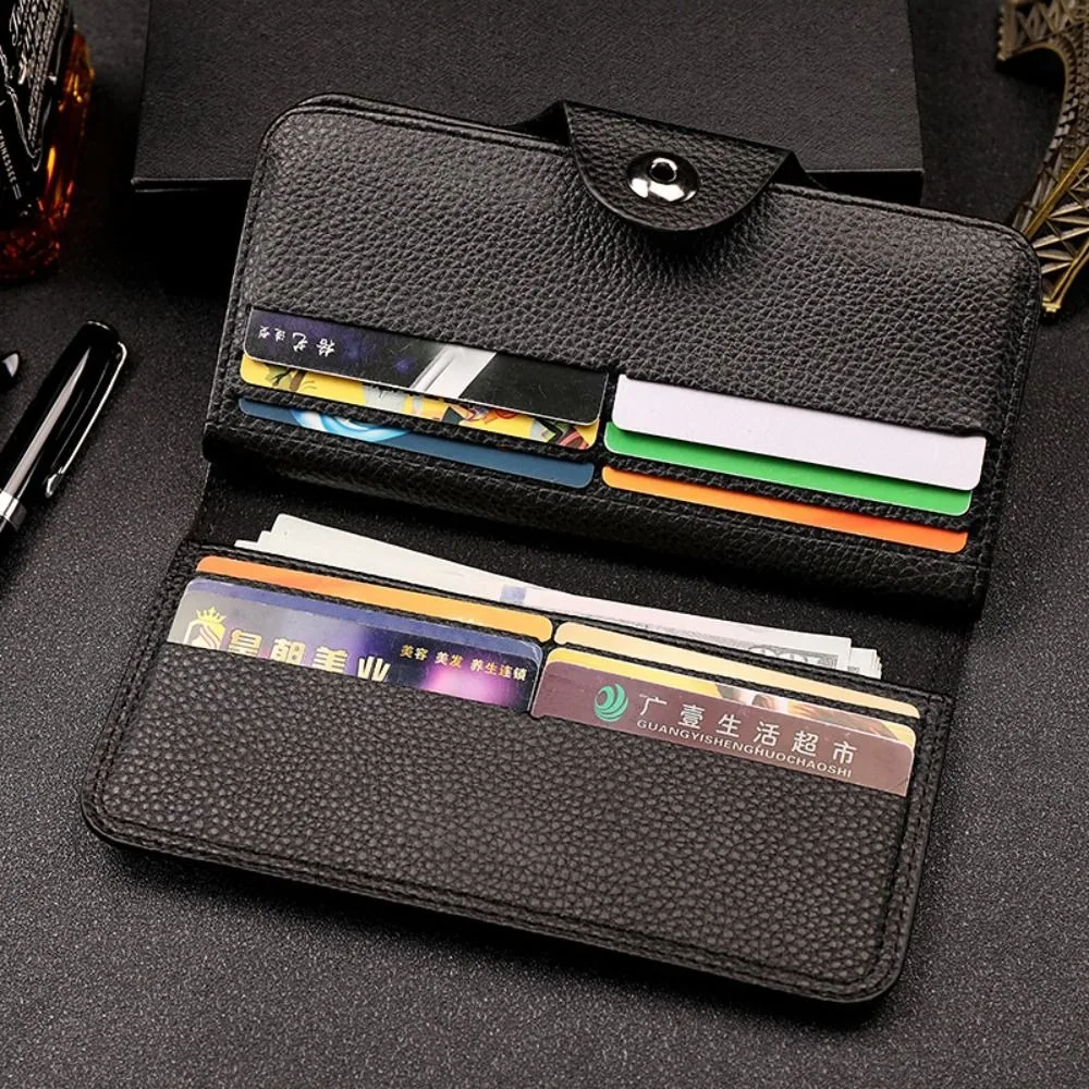 Snapper Men's Long Wallet Casual Classic Waterproof Credit Card Case Soft Recreational Frosted Leather Men Purses Daily Use