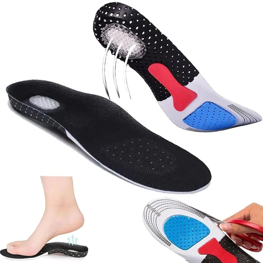 Orthopädische Einlegesohlen für Männer und Frauen, Memory-Schaum-Kissen, Gel-Einlegesohle, Silikon-Fußgewölbe-Stützpolster, Sportschuhpolster, Laufeinsatz