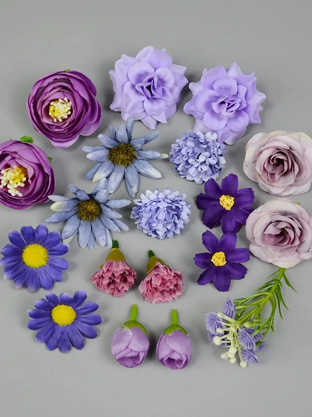 

10bags/lot Artificial Flower Heads Silk Peony Daisy Rose Flowers Multicolor for Craft Garland Wedding Party DIY Home Decoration