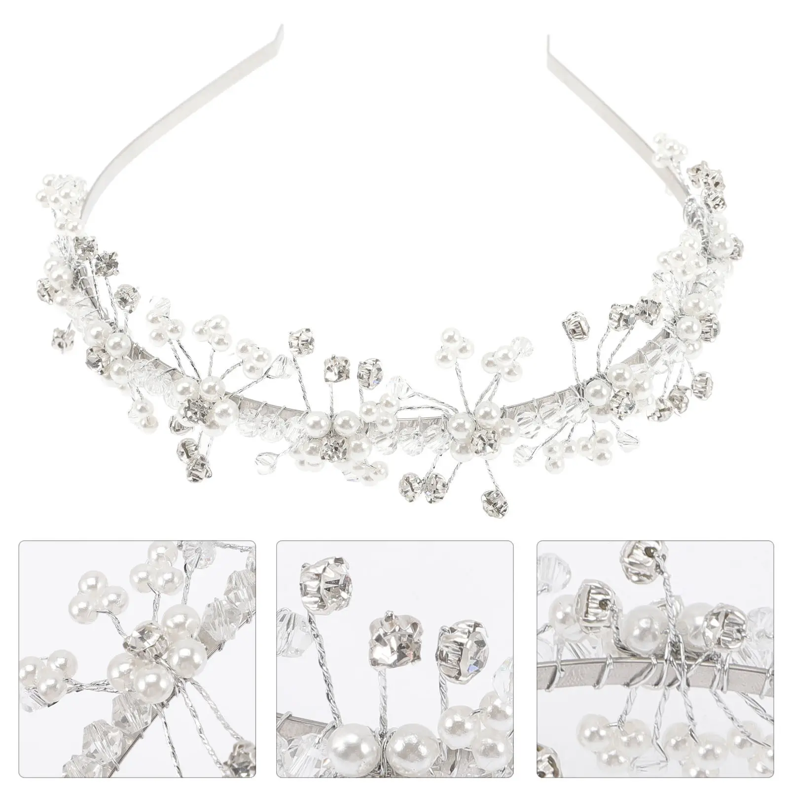 

1 шт. Элегантная повязка на голову с жемчугом и кристаллами для девочек, аксессуар для волос для девочек-цветочниц, украшение для свадьбы, вечеринки, пляжа, фотосессии