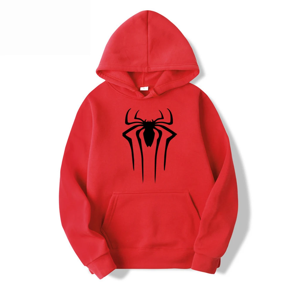 2024Fashion brand Men\'s Hoodie Casual Hoodie Sweatshirt Men\'s/Women\'s top Solid color printed spider hoodie sweatshirt