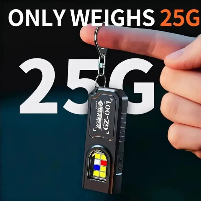 Portable Keychain LED COB Flashlight USB Rechargeable Torch with Pen Clip Powerful Mini Outdoor Working Lantern with Magnetic view 5